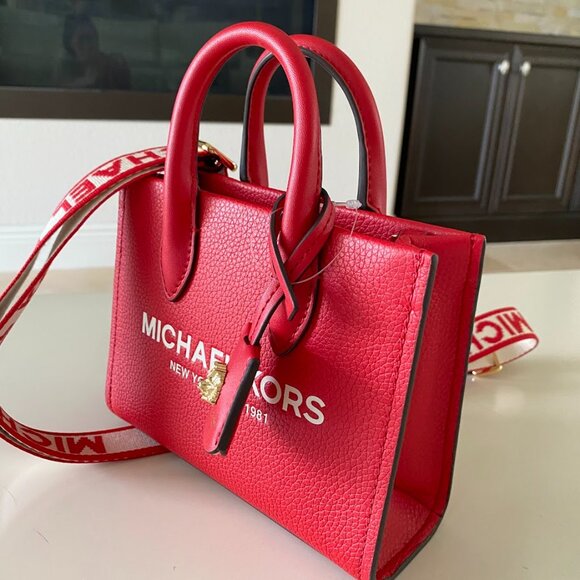 Last 1‼️Michael Kors★MIRELLA XS SHOPPER XBODY RED - Picture 2 of 8